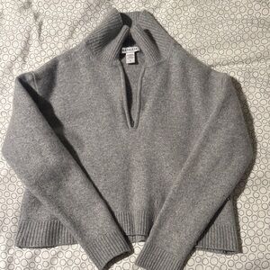 Athleta Gray Half-Zip Funnel Neck Sweater